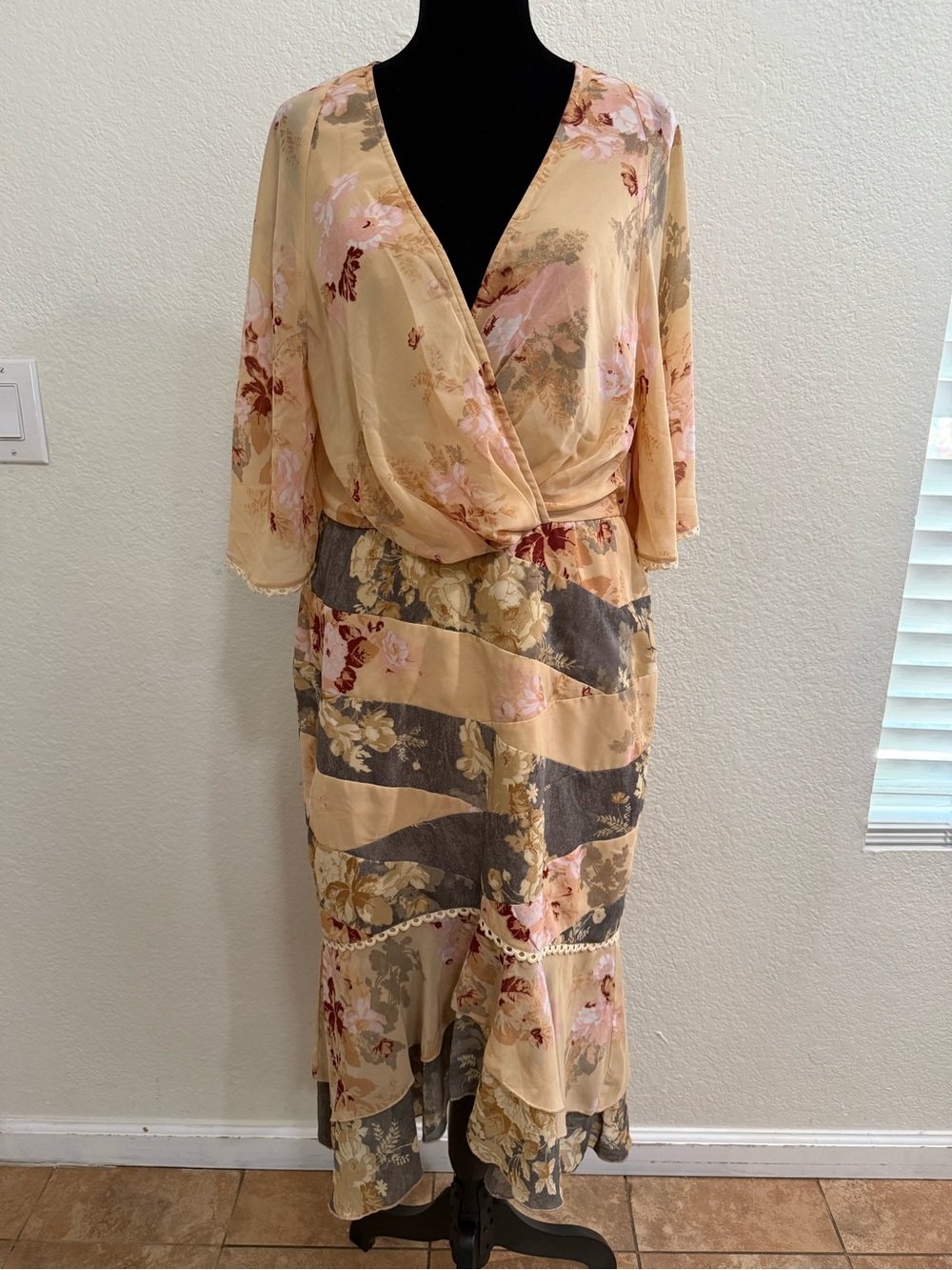 ASOS Design Floral Wrap-Style Midi Dress Size 10